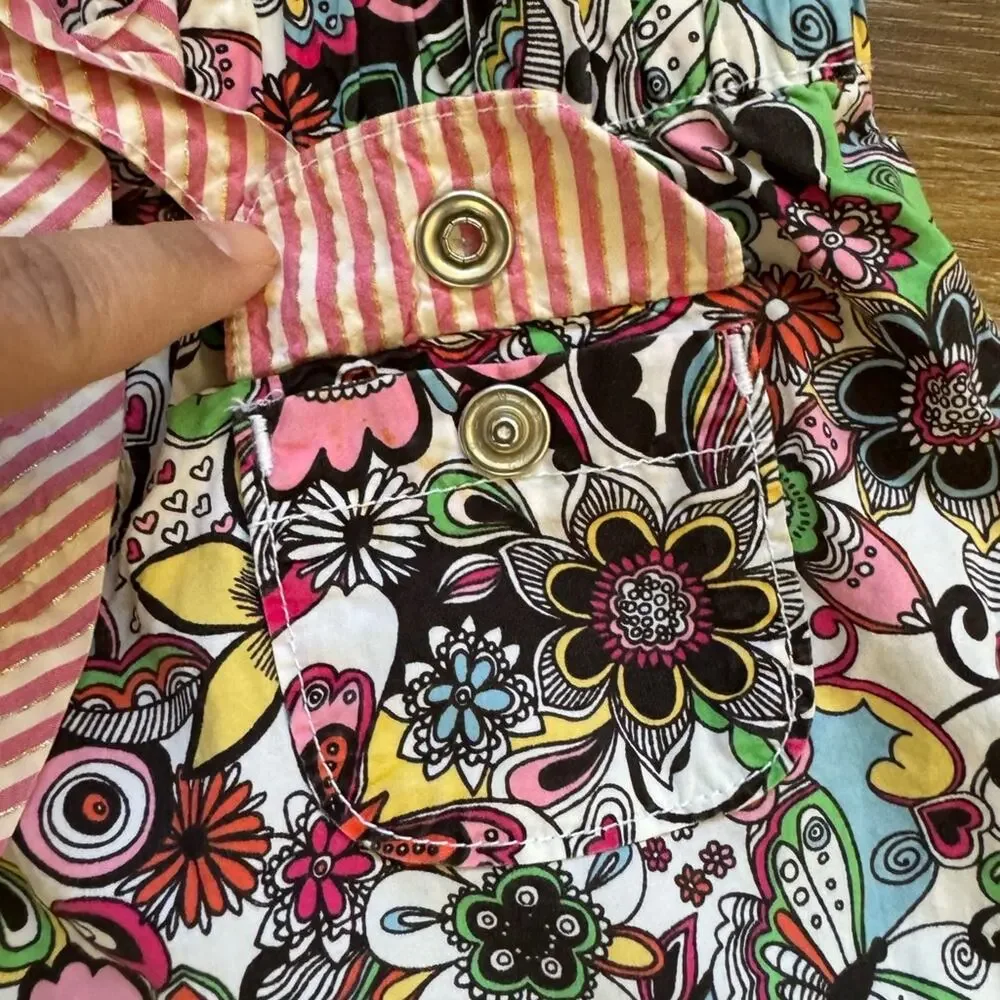 Old Navy Girls’ Flowered Pajama Pants Multi Elastic Waist Size L